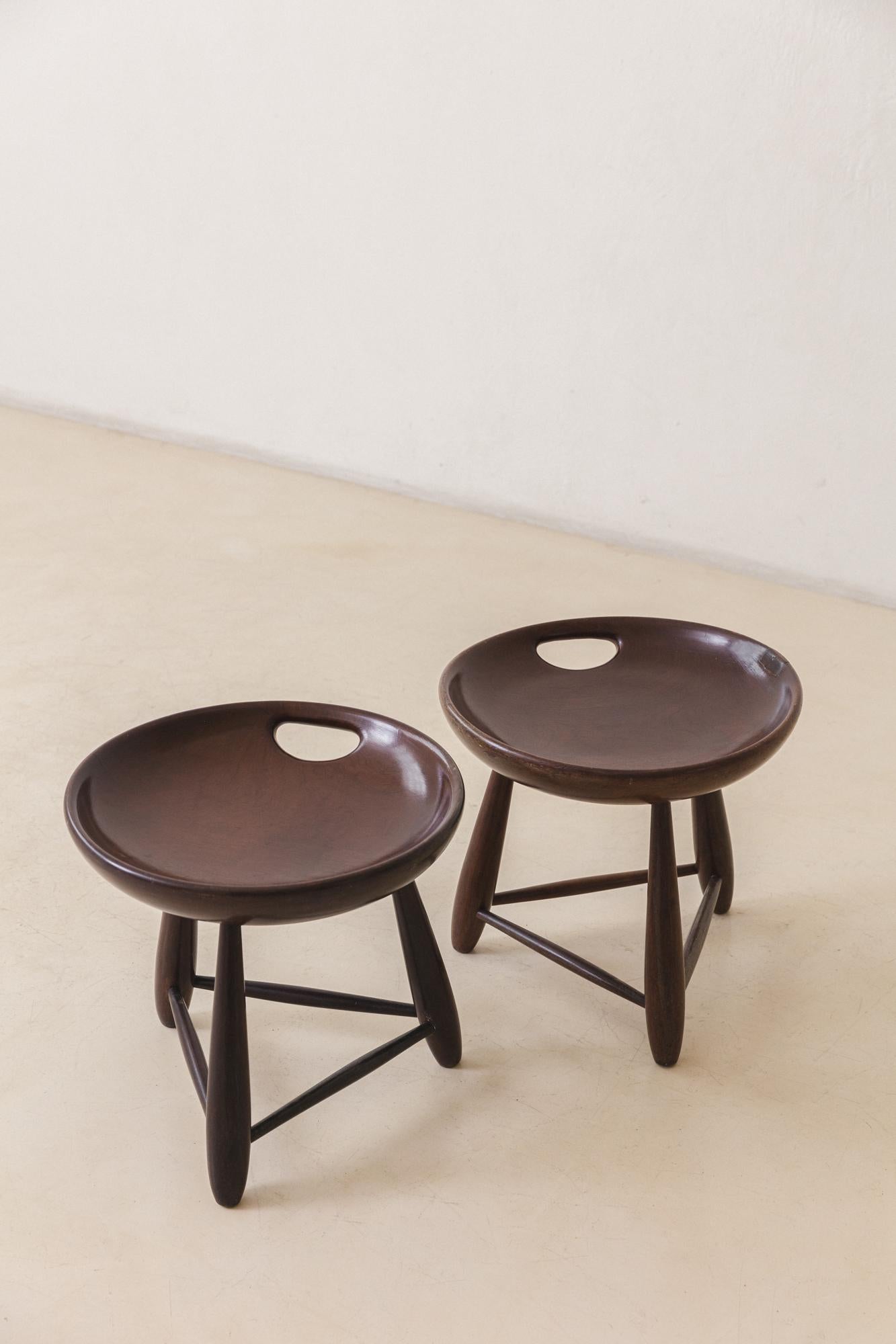 Pair of Vintage Mocho Stools by Sergio Rodrigues, Brazilian Mid-Century, 1954 6