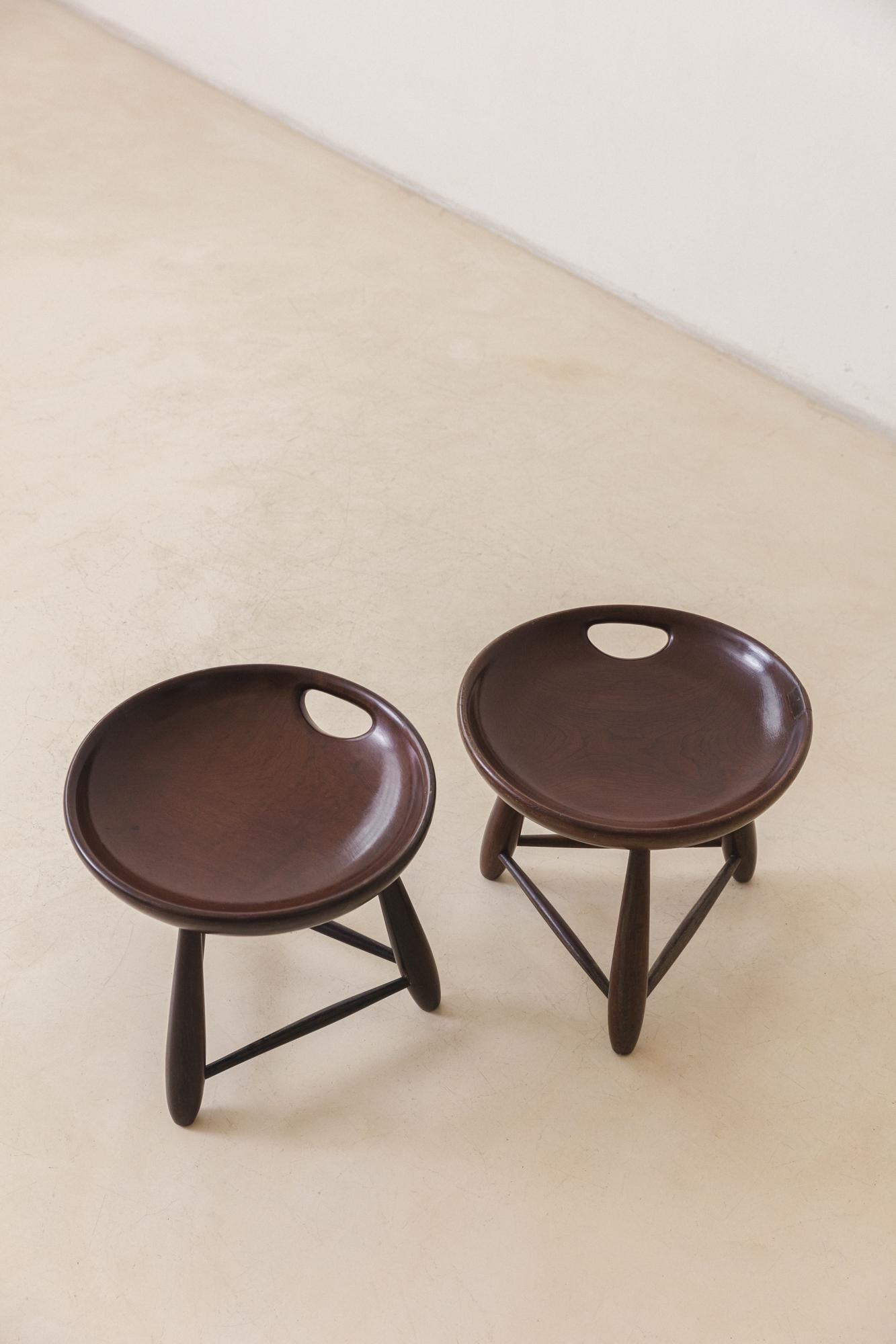 Pair of Vintage Mocho Stools by Sergio Rodrigues, Brazilian Mid-Century, 1954 7