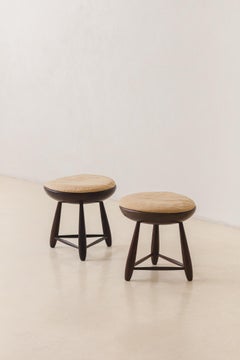 Pair of Vintage Mocho Stools by Sergio Rodrigues, Brazilian Mid-Century, 1954