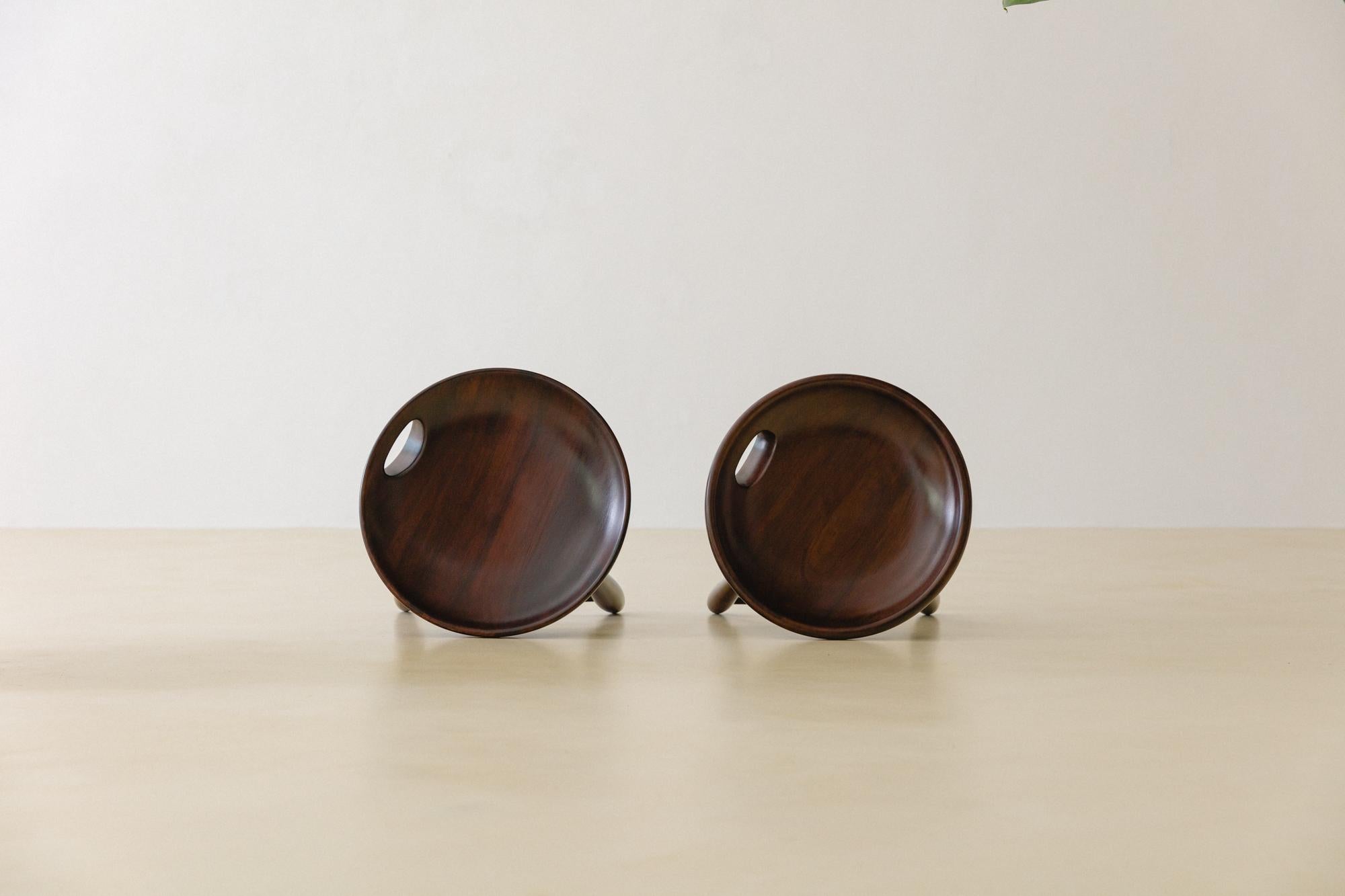 Pair of Vintage Mocho Stools by Sergio Rodrigues, Brazilian Mid-Century, 1954 In Good Condition For Sale In New York, NY