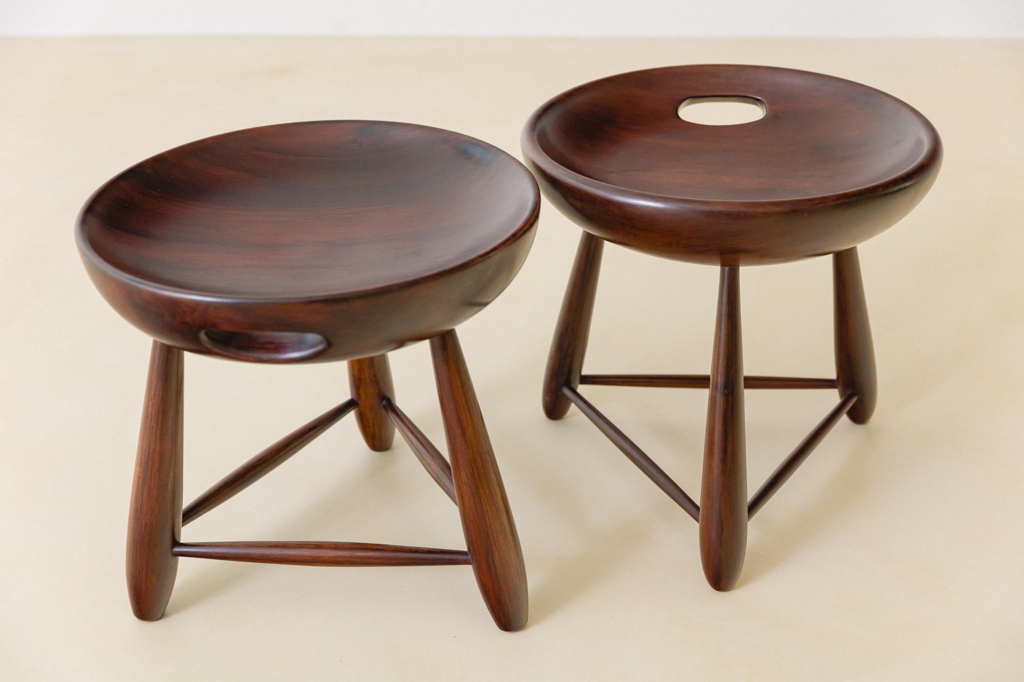 20th Century Pair of Vintage Mocho Stools by Sergio Rodrigues, Brazilian Mid-Century, 1954 For Sale
