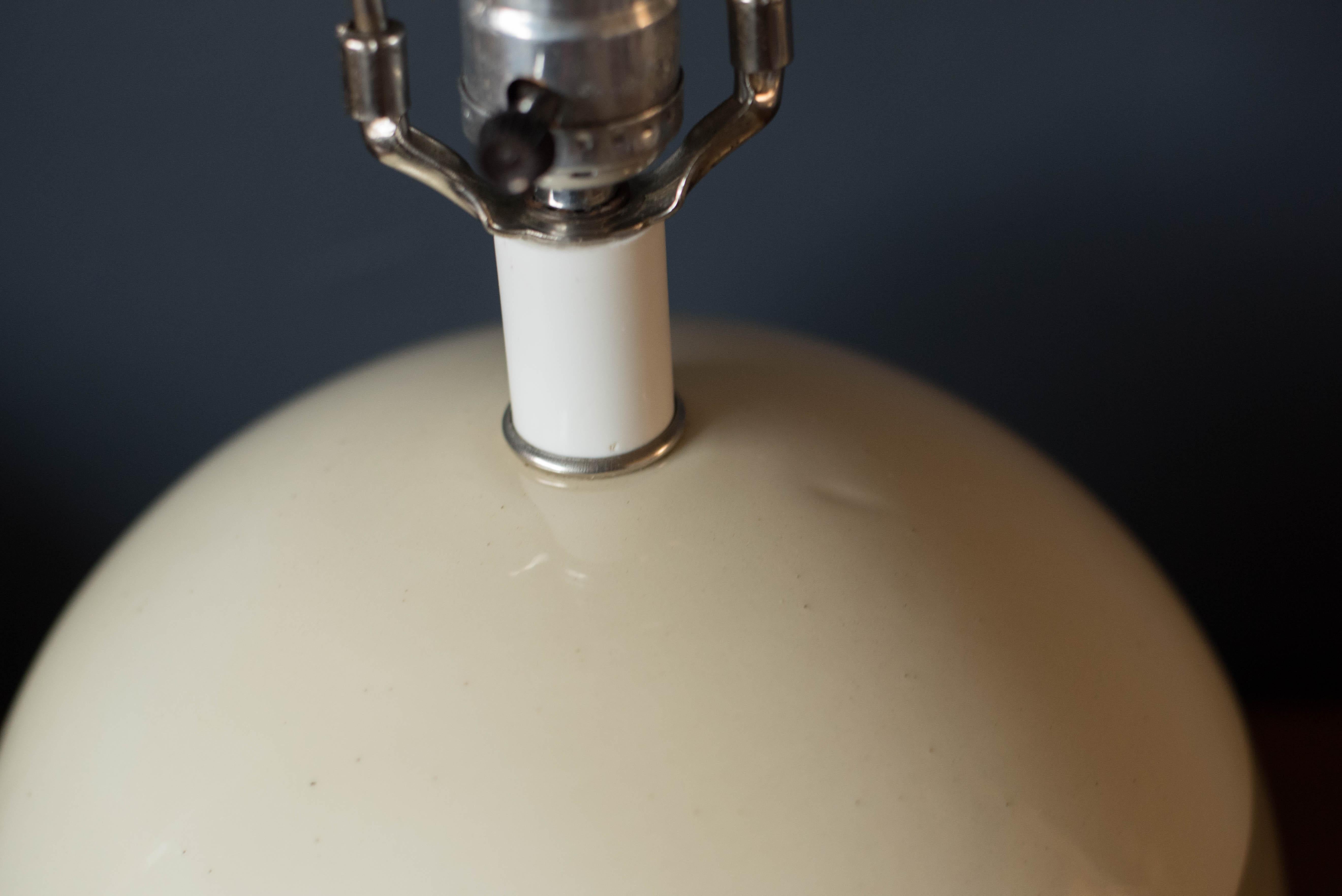 Pair of Vintage Mod Round Ceramic Accent Lamps 2