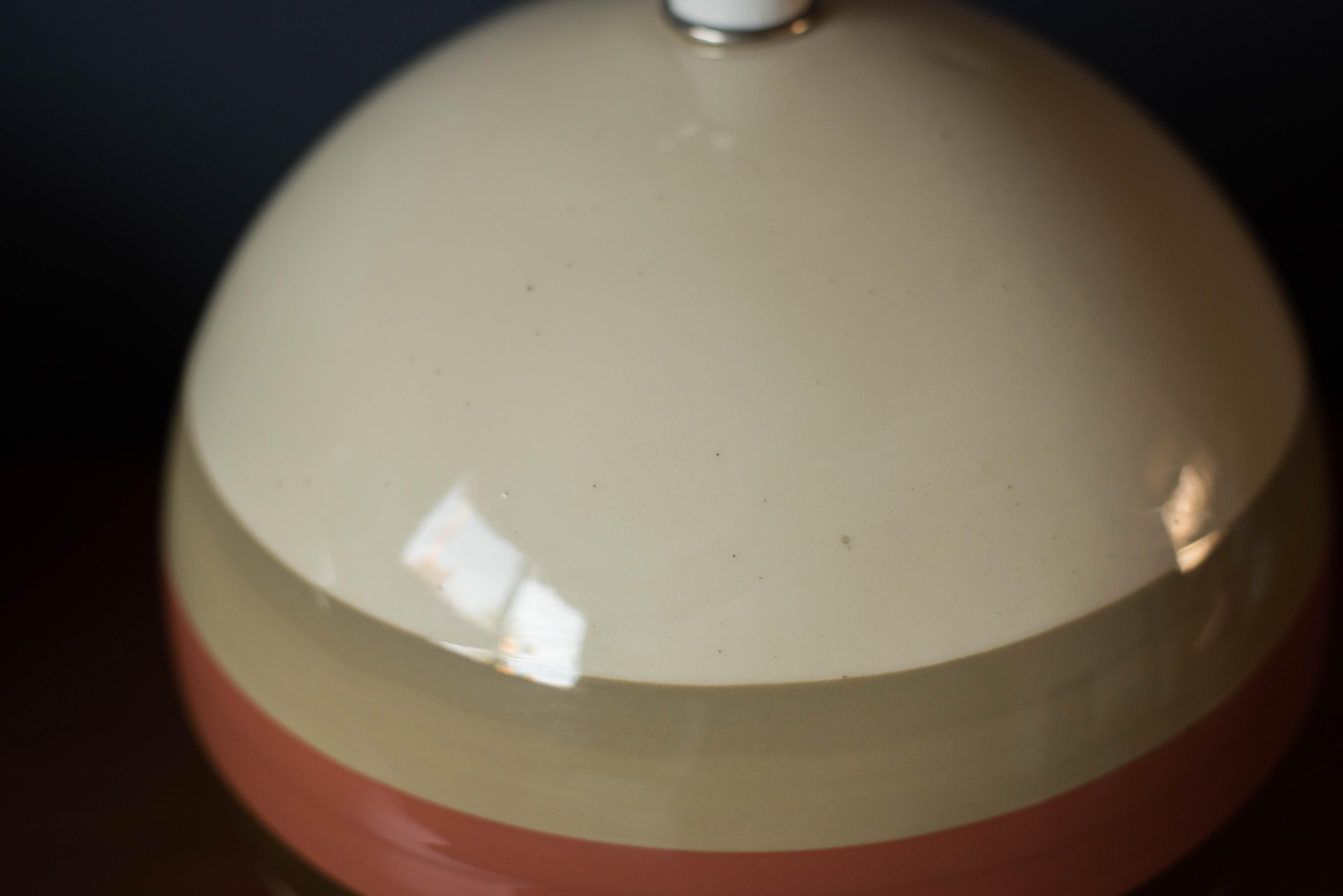 Pair of Vintage Mod Round Ceramic Accent Lamps 1