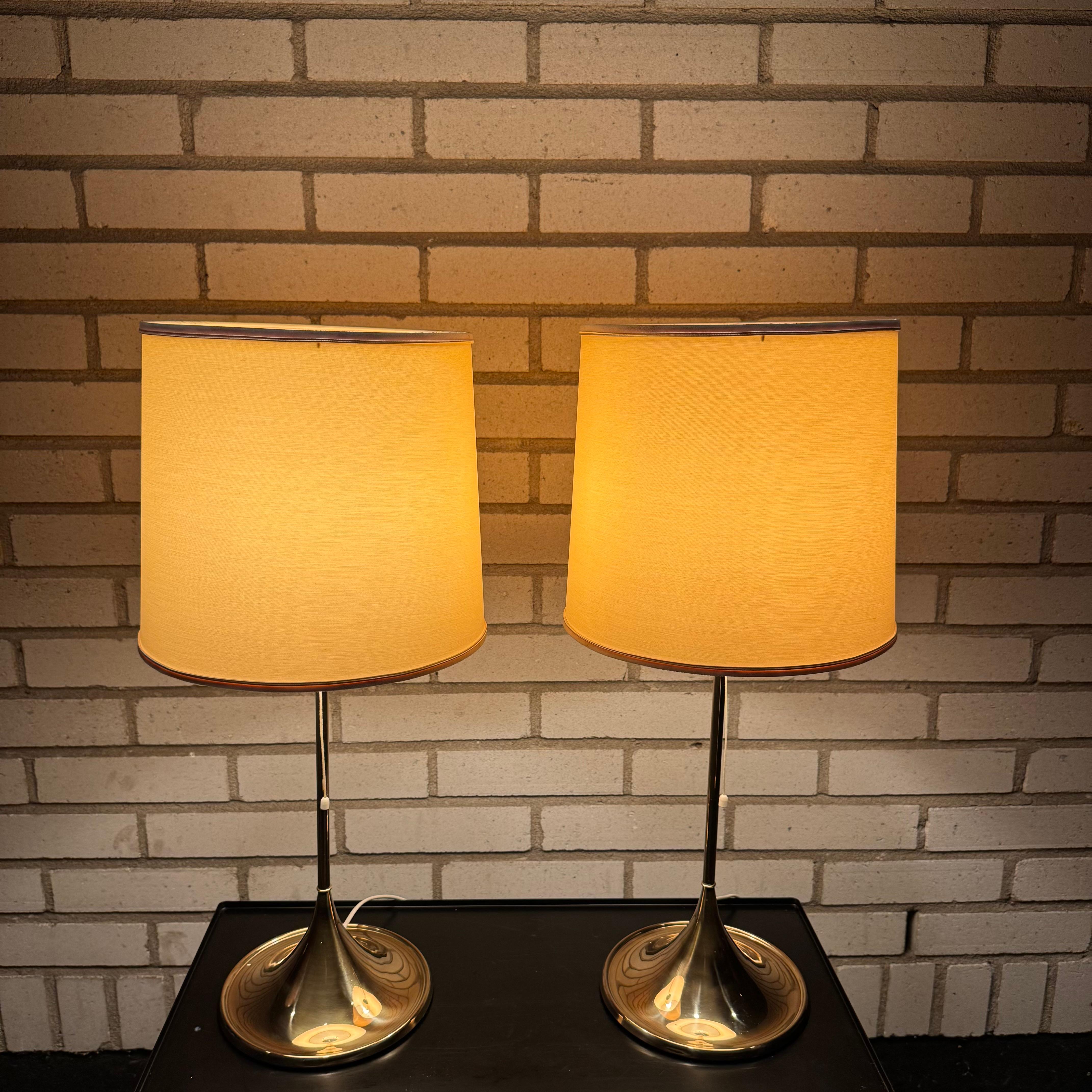 Pair of Vintage Model B-024 Table Lamp from Bergbom, 1960s In Good Condition In Genarp, SE