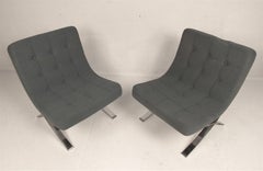 Pareja de Sillas Slipper Lounge Vintage Modernas Estilo Barcelona