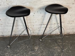 Paar Vintage Modern Chrom Barhocker