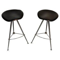 Paar Vintage Modern Chrom Barhocker