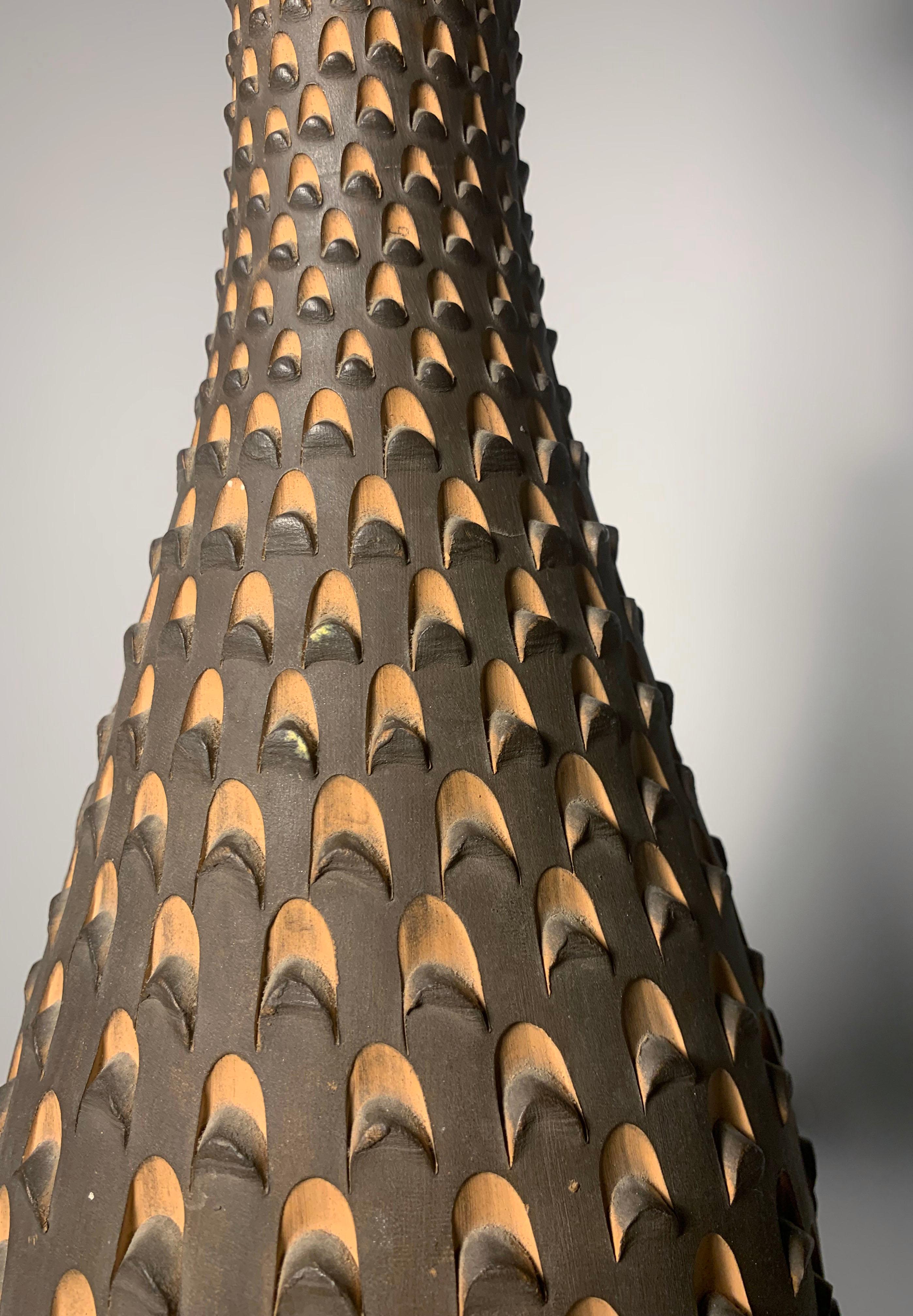 italien Paire de lampes vintage modernes en forme decone de pin par Raymor en vente