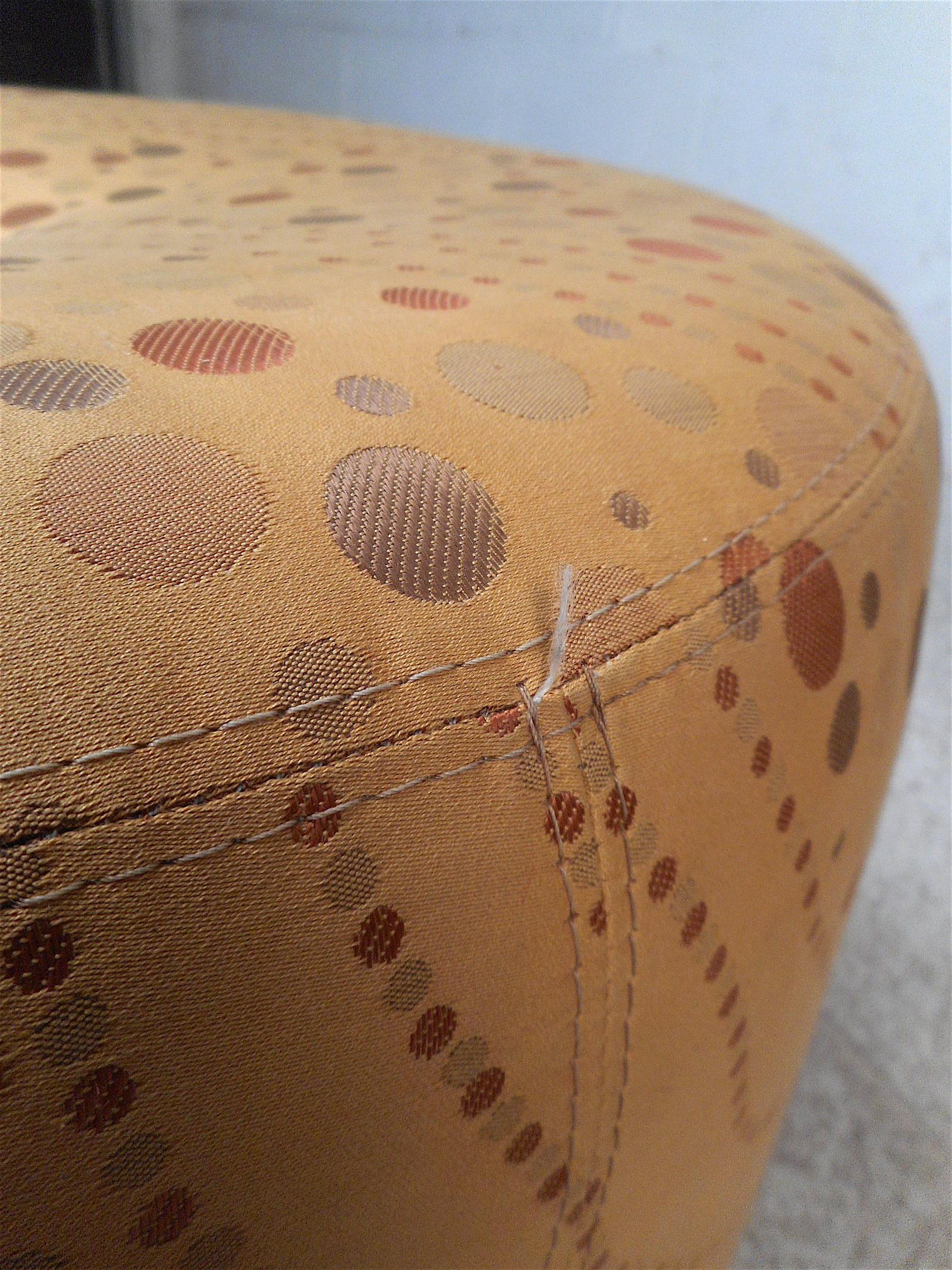 Upholstery Pair of Vintage Modern Rolling Ottomans For Sale