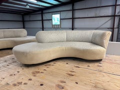 Pair of Vintage Modern Serpentine Sofas by Weiman, for upholstery