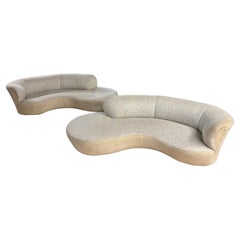 Coppia di divani a serpentina moderni vintage di Weiman, da rivestire