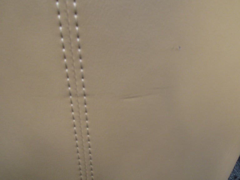 Pair of Vintage Modern TwoTone Leather Tub Chairs For Sale at 1stDibs