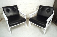 Pair of Vintage Modern Vinyl Chairs