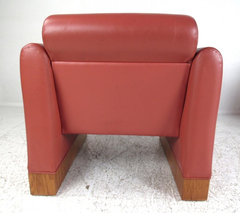 Pair of Vintage Modern Vinyl Lounge Chairs by Charlotte Chair Co. For