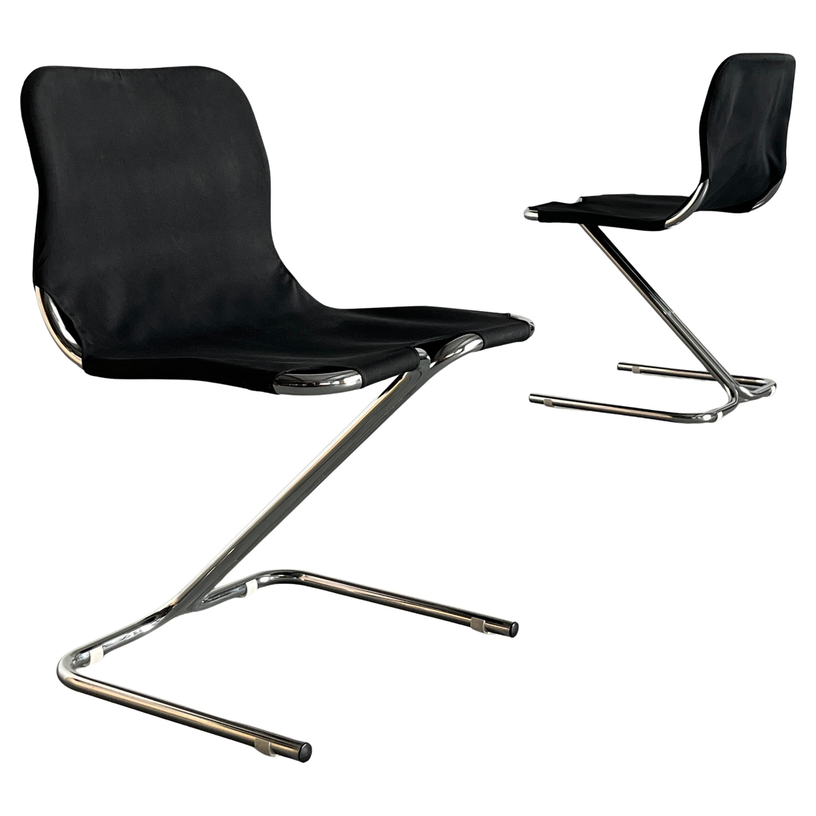 Pair of Vintage Modernist 'Formula' Cantilever Dining Chairs by Dux, 1968 Sweden