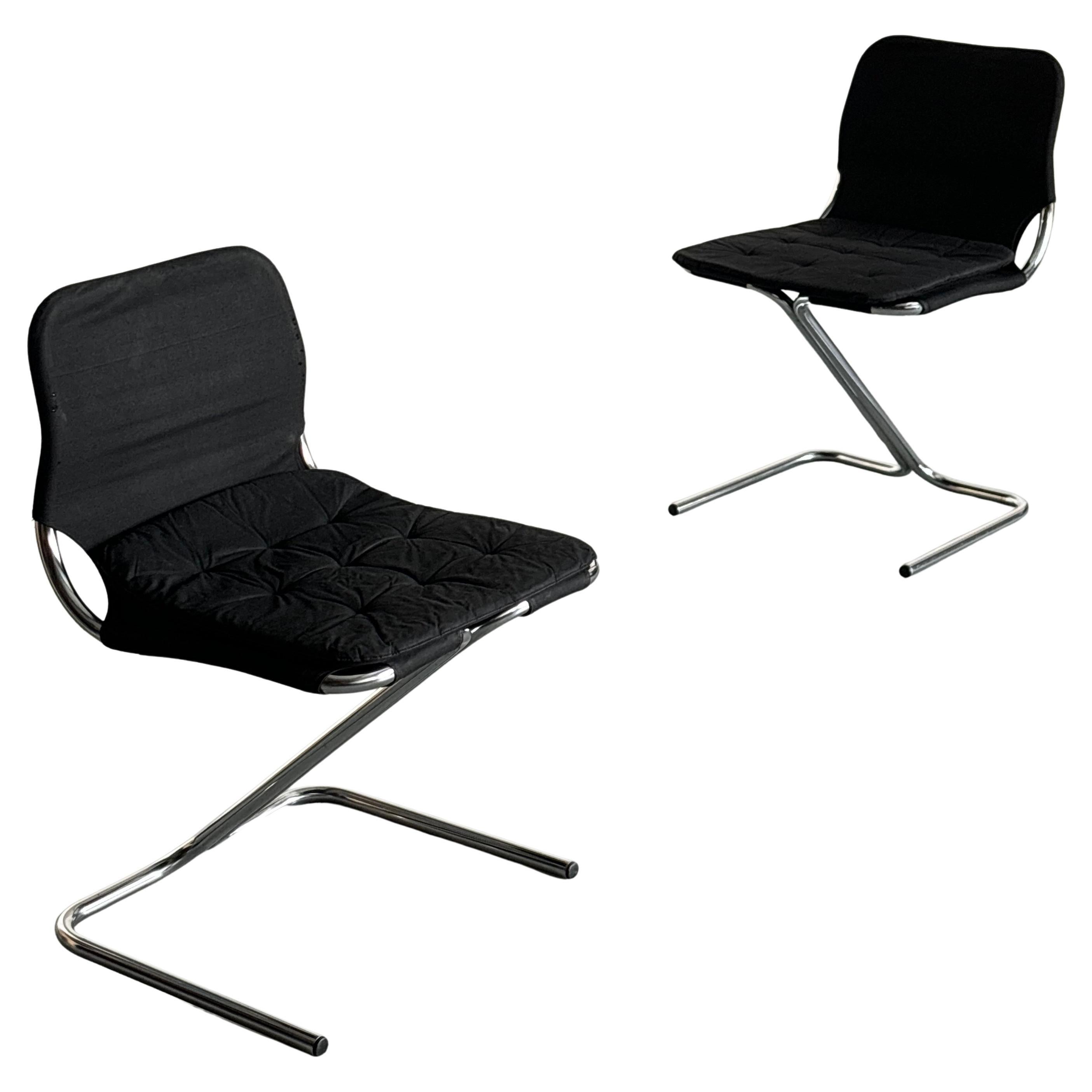 Pair of Vintage Modernist 'Formula' Cantilever Dining Chairs by Dux, 1968 Sweden
