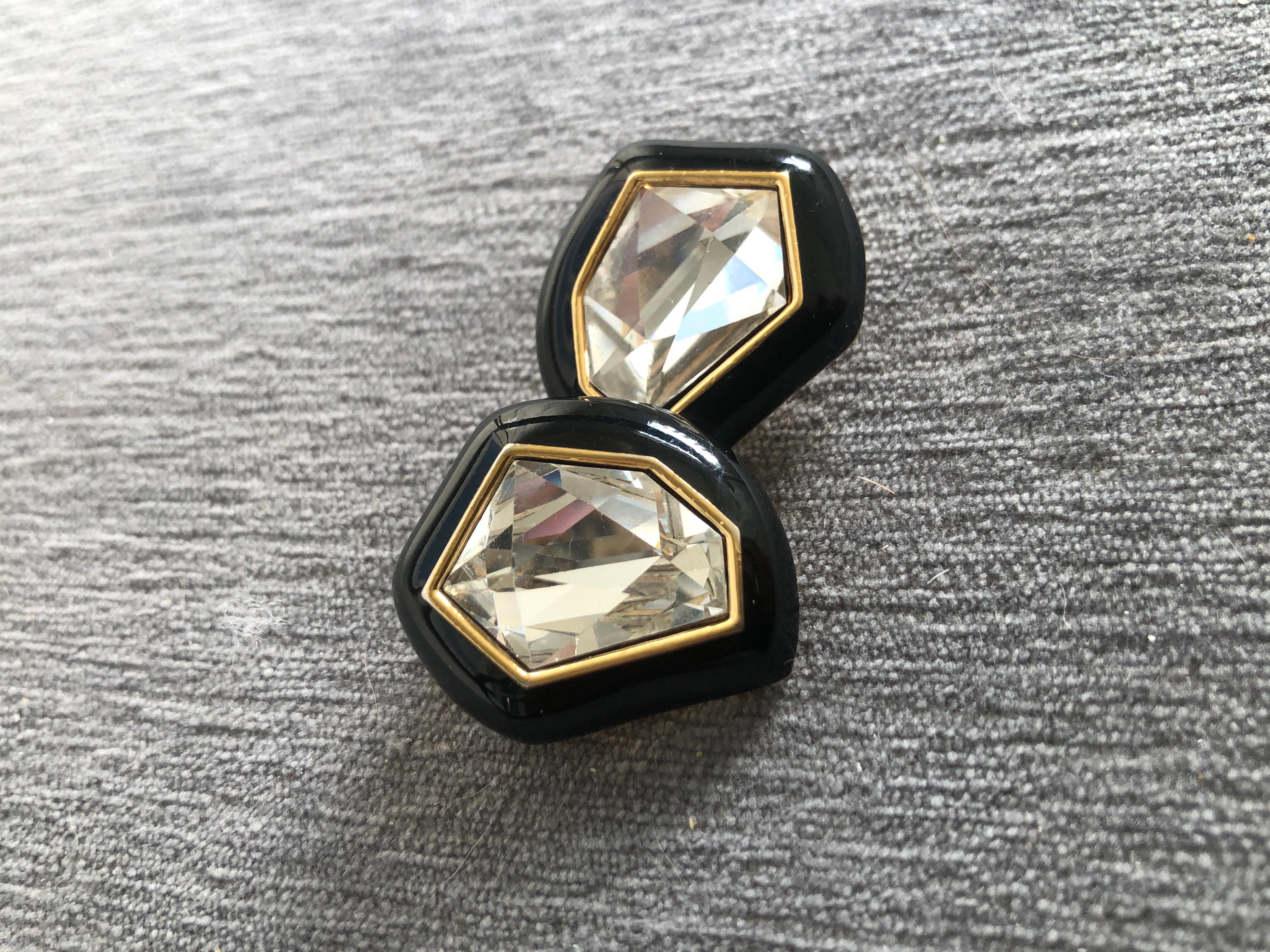 Pair of Vintage Modernist Glam Clip Earrings by Daniel Swarovski  For Sale 2