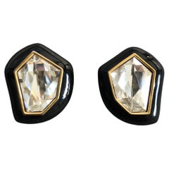 Pair of Used Modernist Glam Clip Earrings by Daniel Swarovski 
