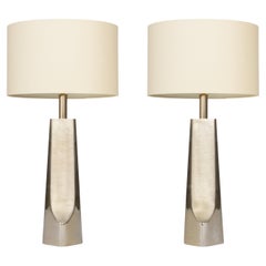 Coppia di lampade da tavolo moderniste vintage in metallo di Laurel