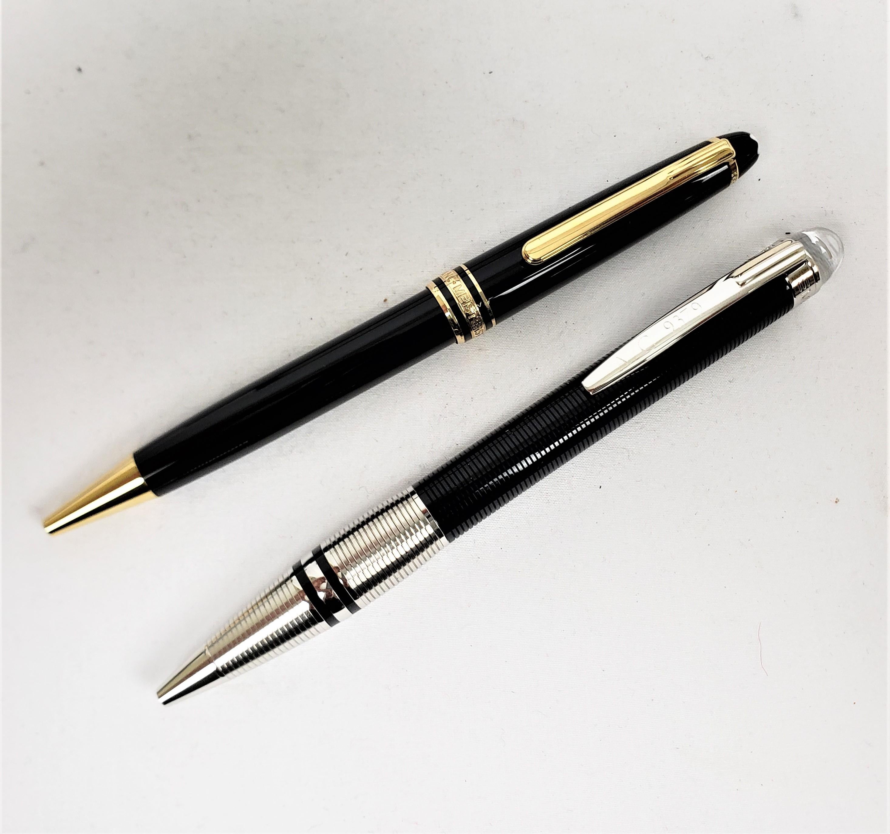 German Pair of Vintage Montblanc Meisterstruck & Starwalker Pens with Boxes & Papers For Sale