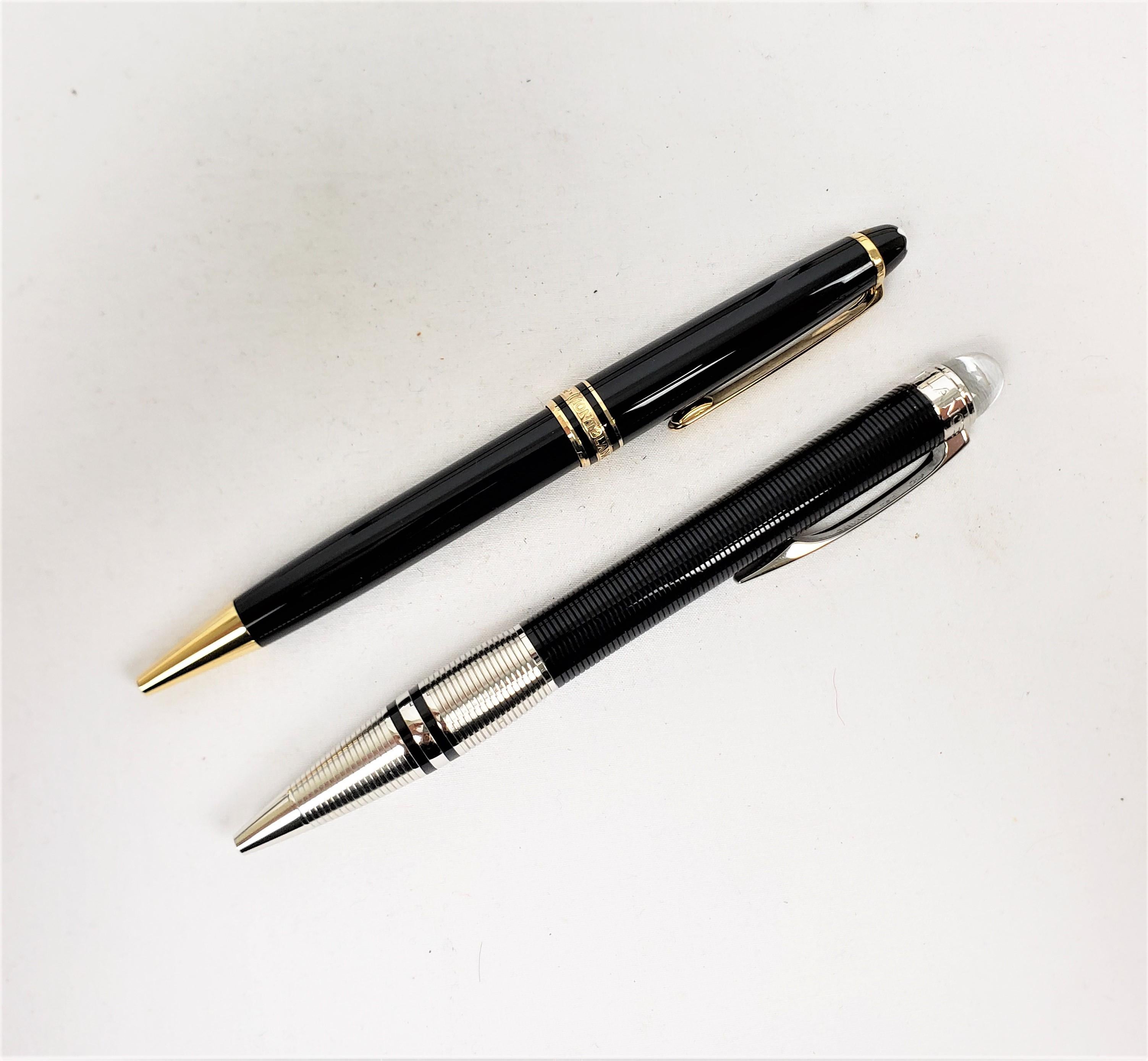 Machine-Made Pair of Vintage Montblanc Meisterstruck & Starwalker Pens with Boxes & Papers For Sale