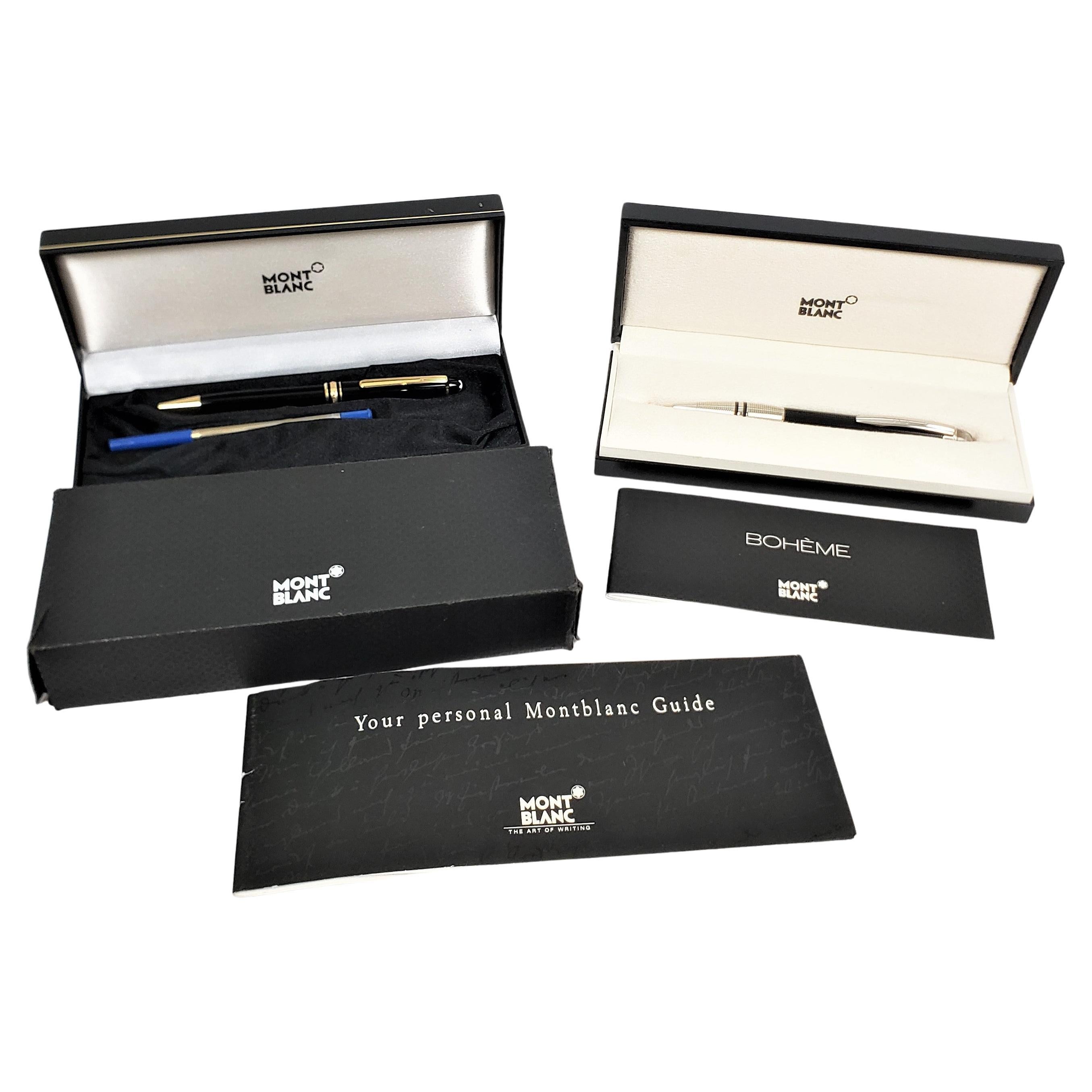Pair of Vintage Montblanc Meisterstruck & Starwalker Pens with Boxes & Papers For Sale