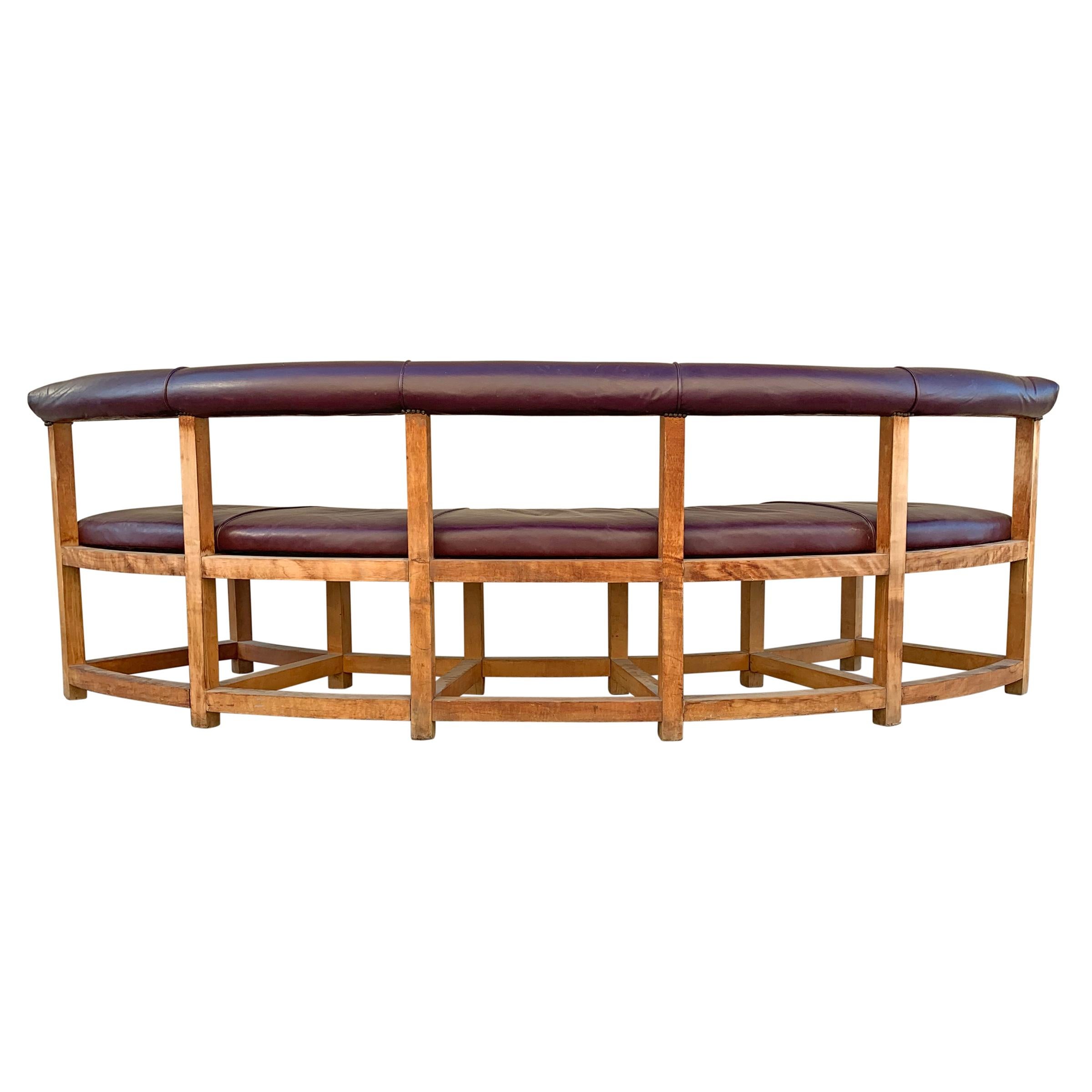 Pair of Vintage Monumental Curved Benches 5