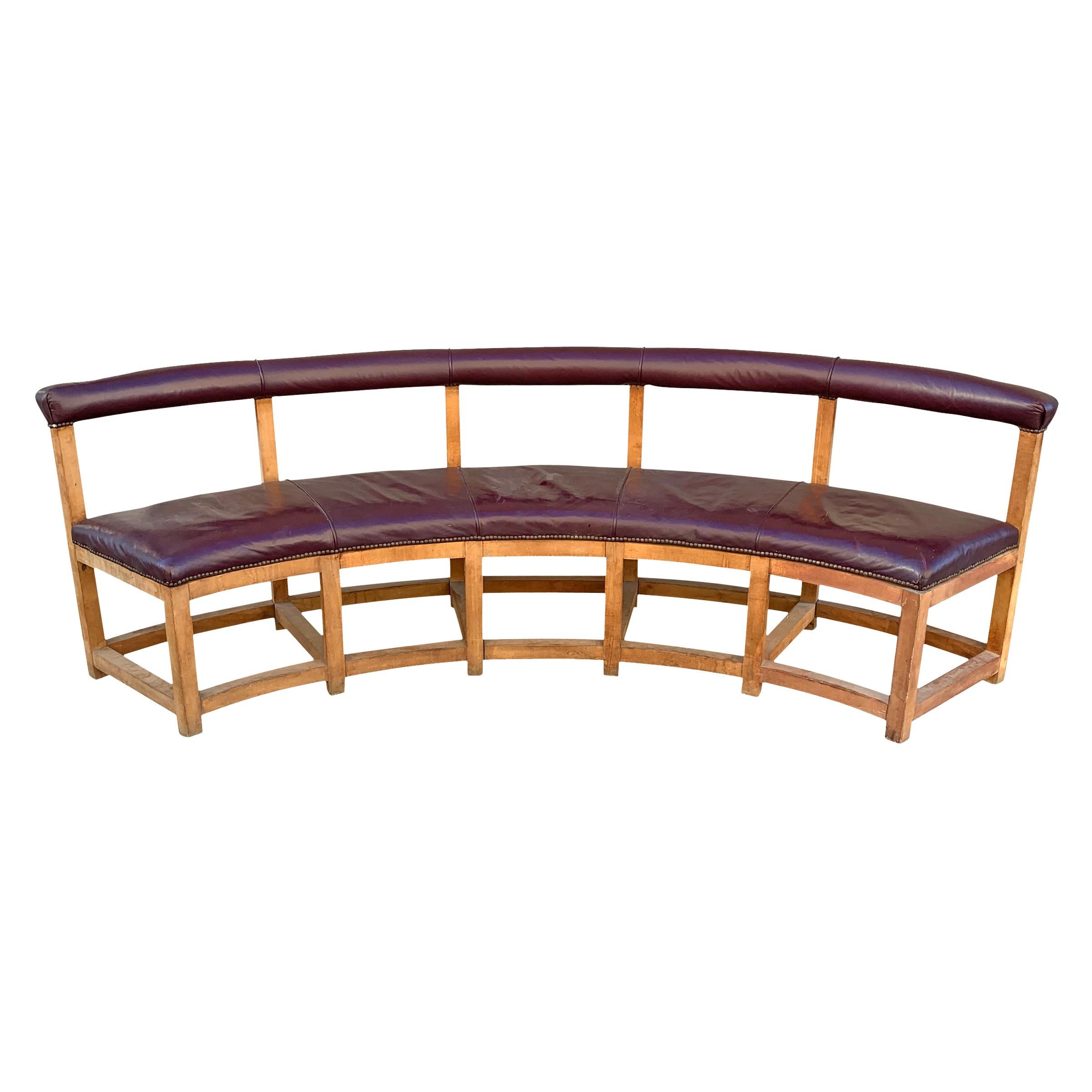 American Pair of Vintage Monumental Curved Benches