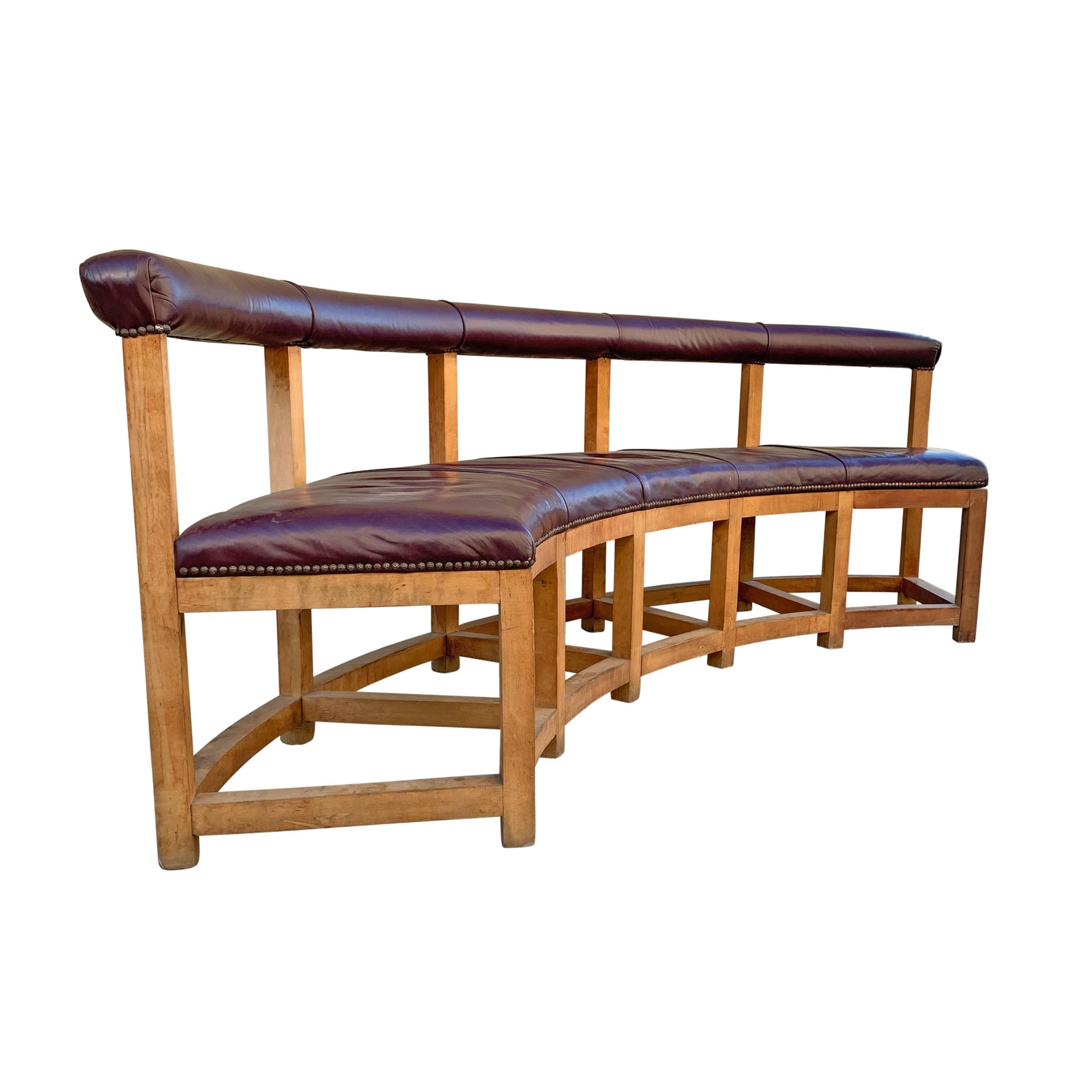 Pair of Vintage Monumental Curved Benches In Good Condition In Chicago, IL