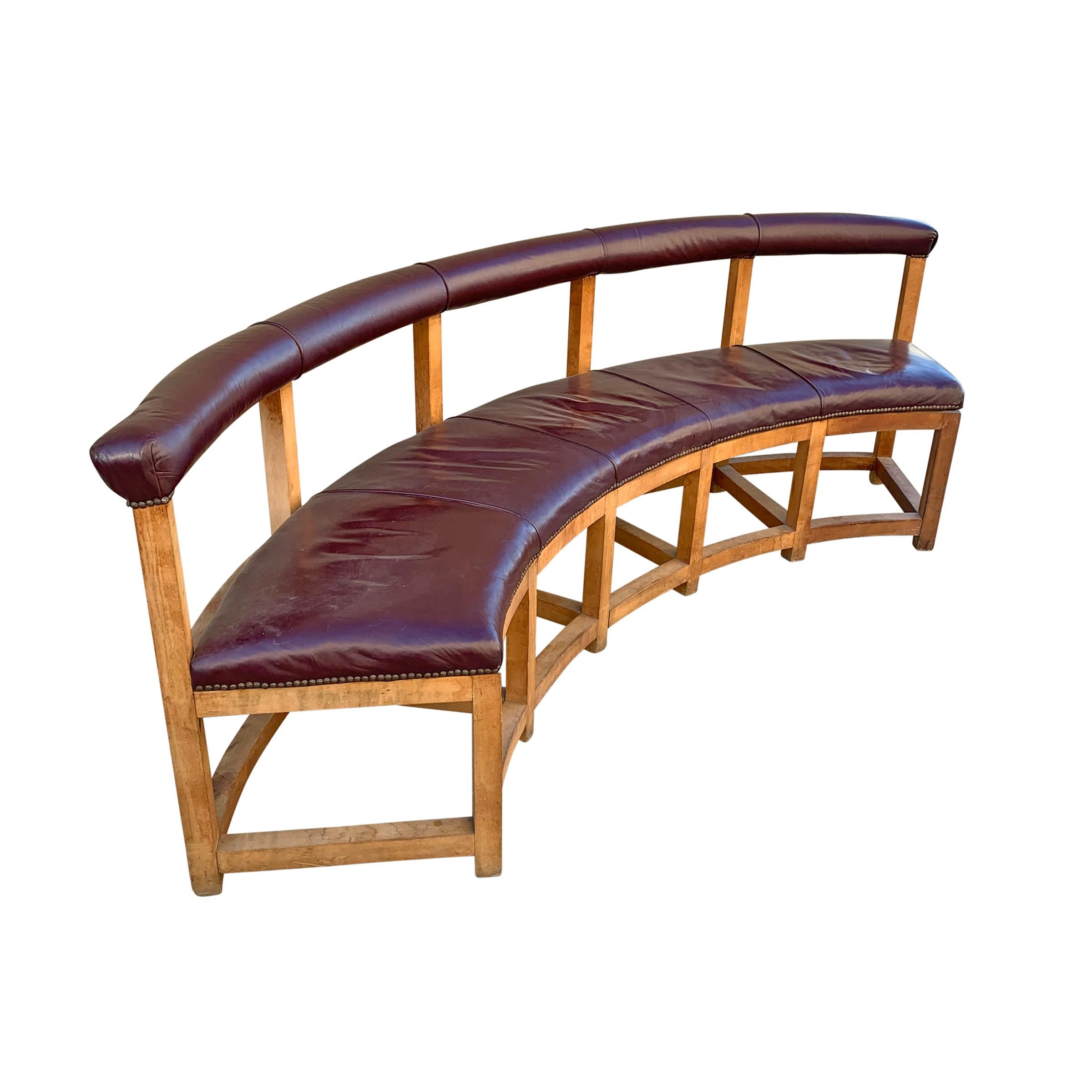 20th Century Pair of Vintage Monumental Curved Benches