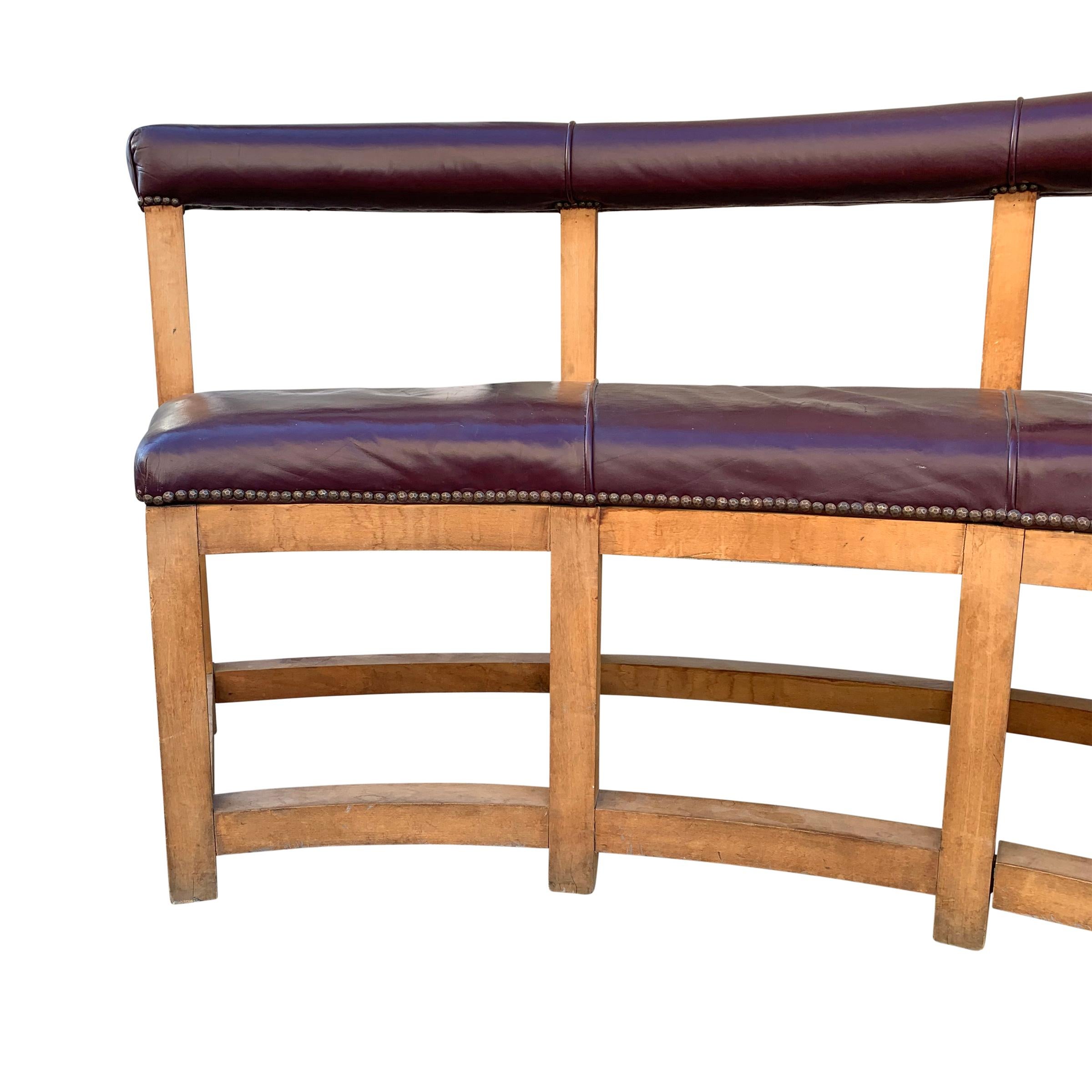 Pair of Vintage Monumental Curved Benches 1