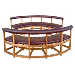 Pair of Vintage Monumental Curved Benches