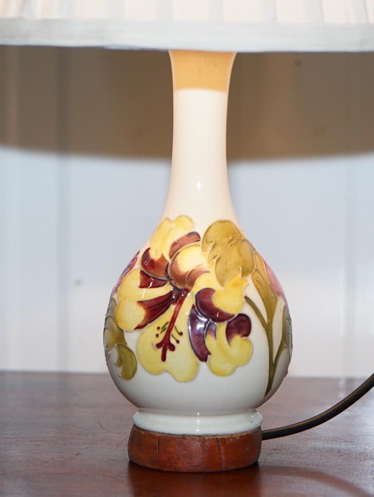 Pair of Vintage Moorcroft Vase Lamps Fully Restored and Converted