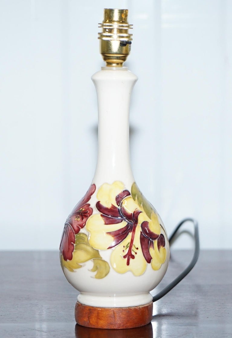 Pair of Vintage Moorcroft Vase Lamps Fully Restored and Converted