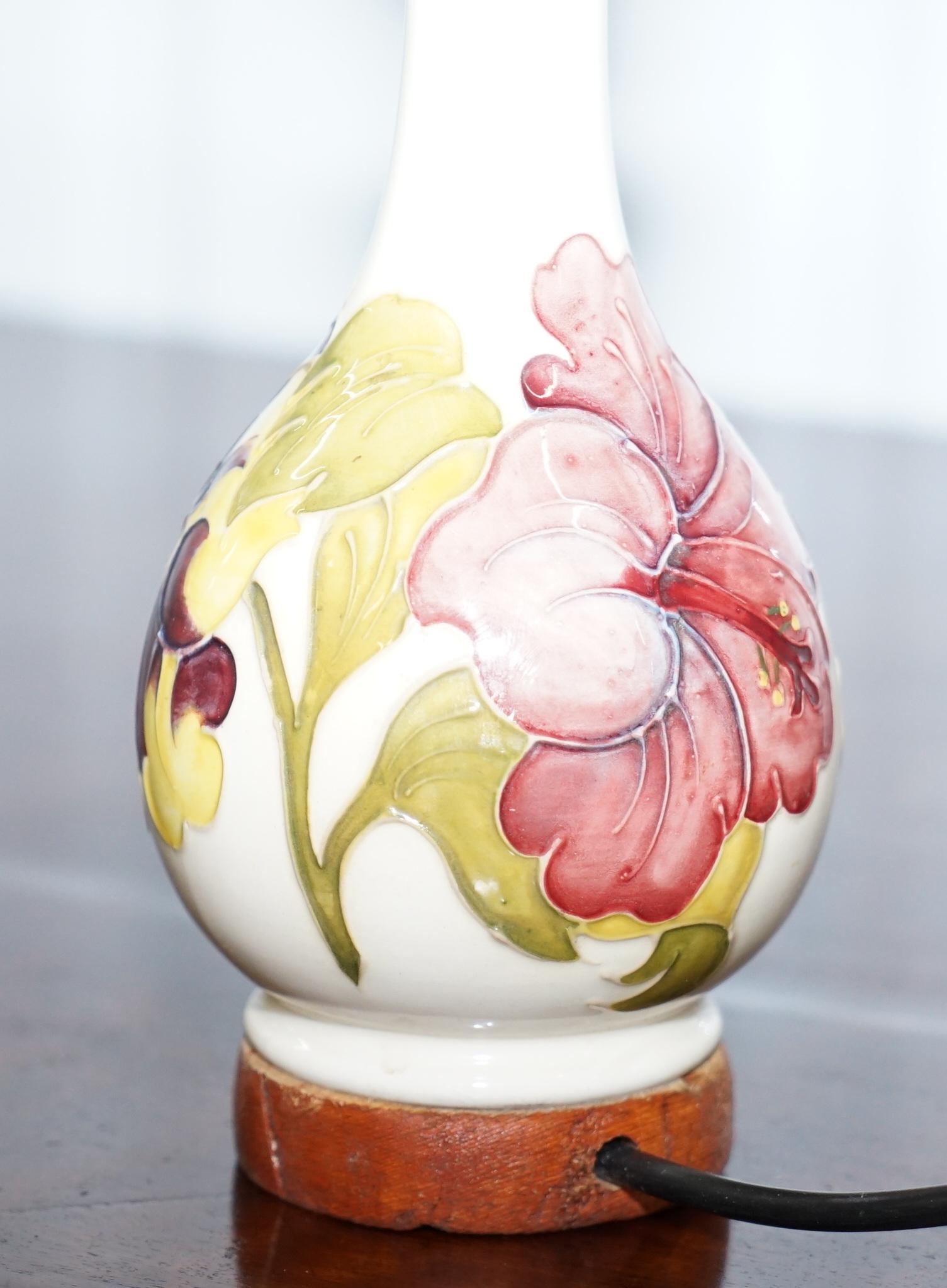 Pair of Vintage Moorcroft Vase Lamps Fully Restored and Converted Lovely, Pair 6