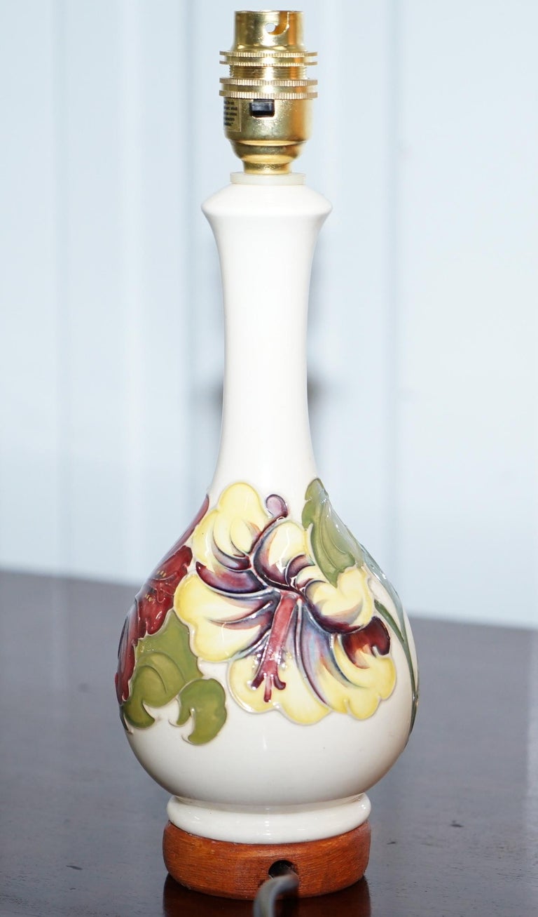 Pair of Vintage Moorcroft Vase Lamps Fully Restored and Converted