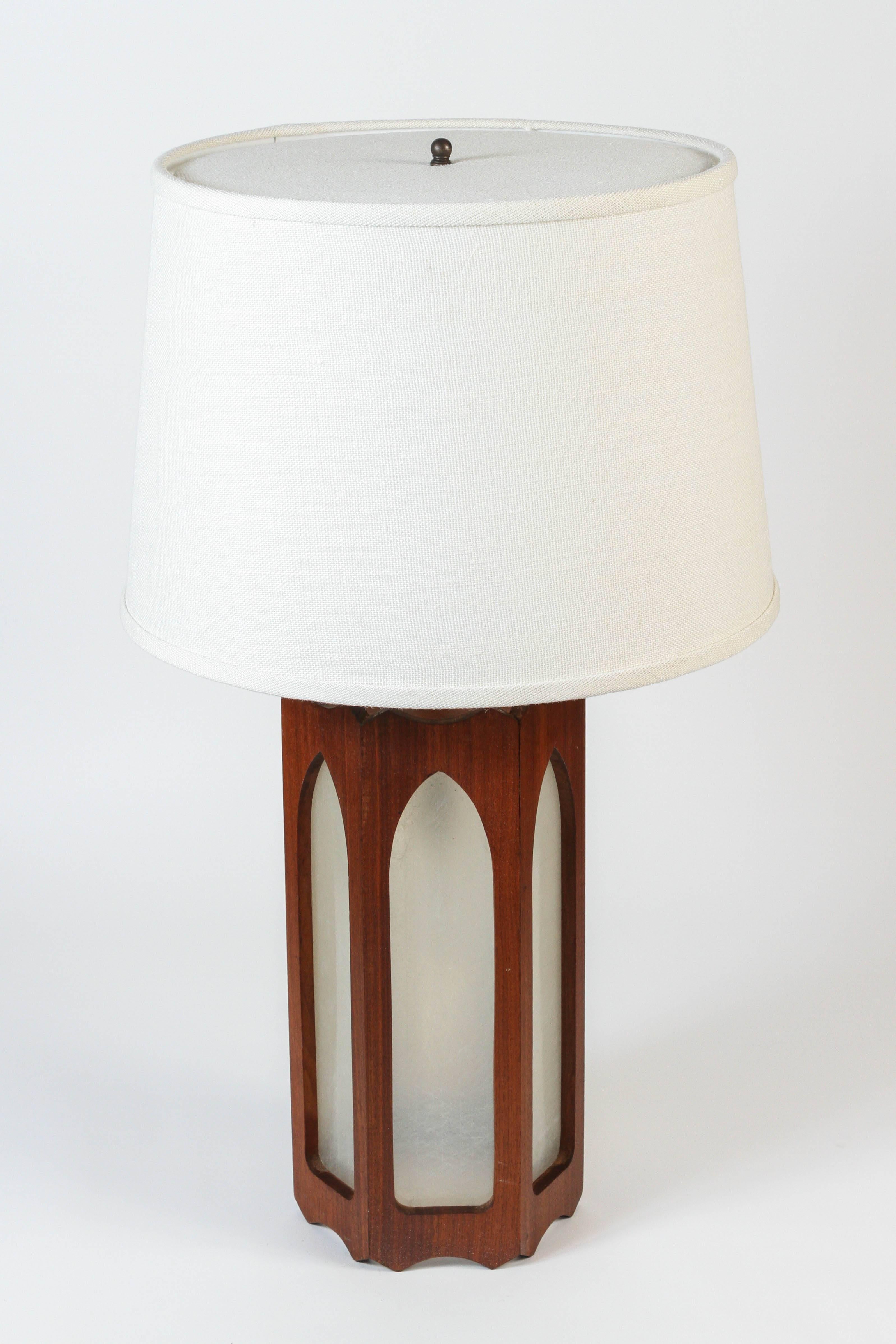 Wood Pair of Vintage c. 1970s Moorish Style Lamps
