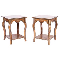 Pair of Vintage Moroccan Inlaid Stands or Tables