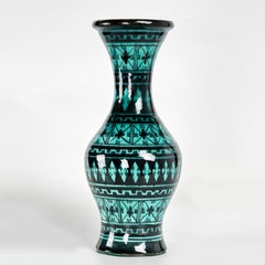 Pair of Vintage Moroccan Safi Glazed Pottery Vases