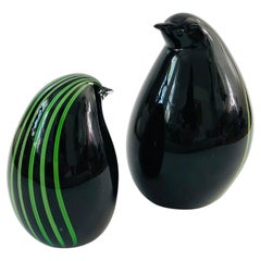 Pair of Vintage Murano Art Glass Penguins by Livio Seguso