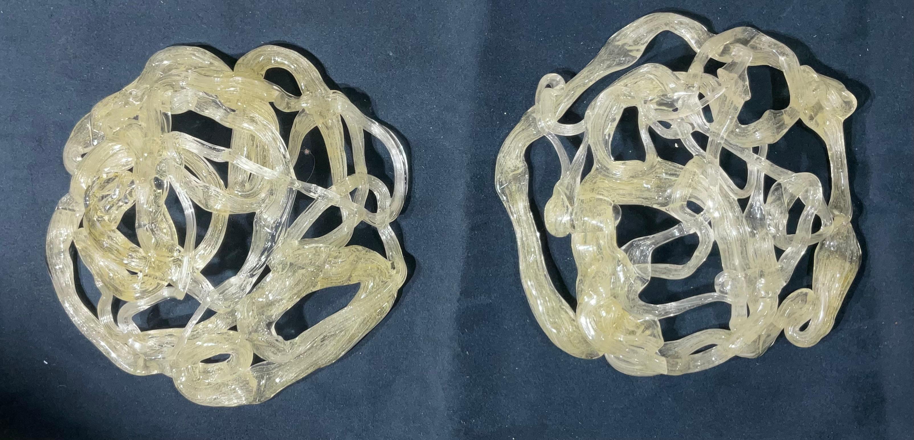 Paar von Vintage Murano Kunstglas 