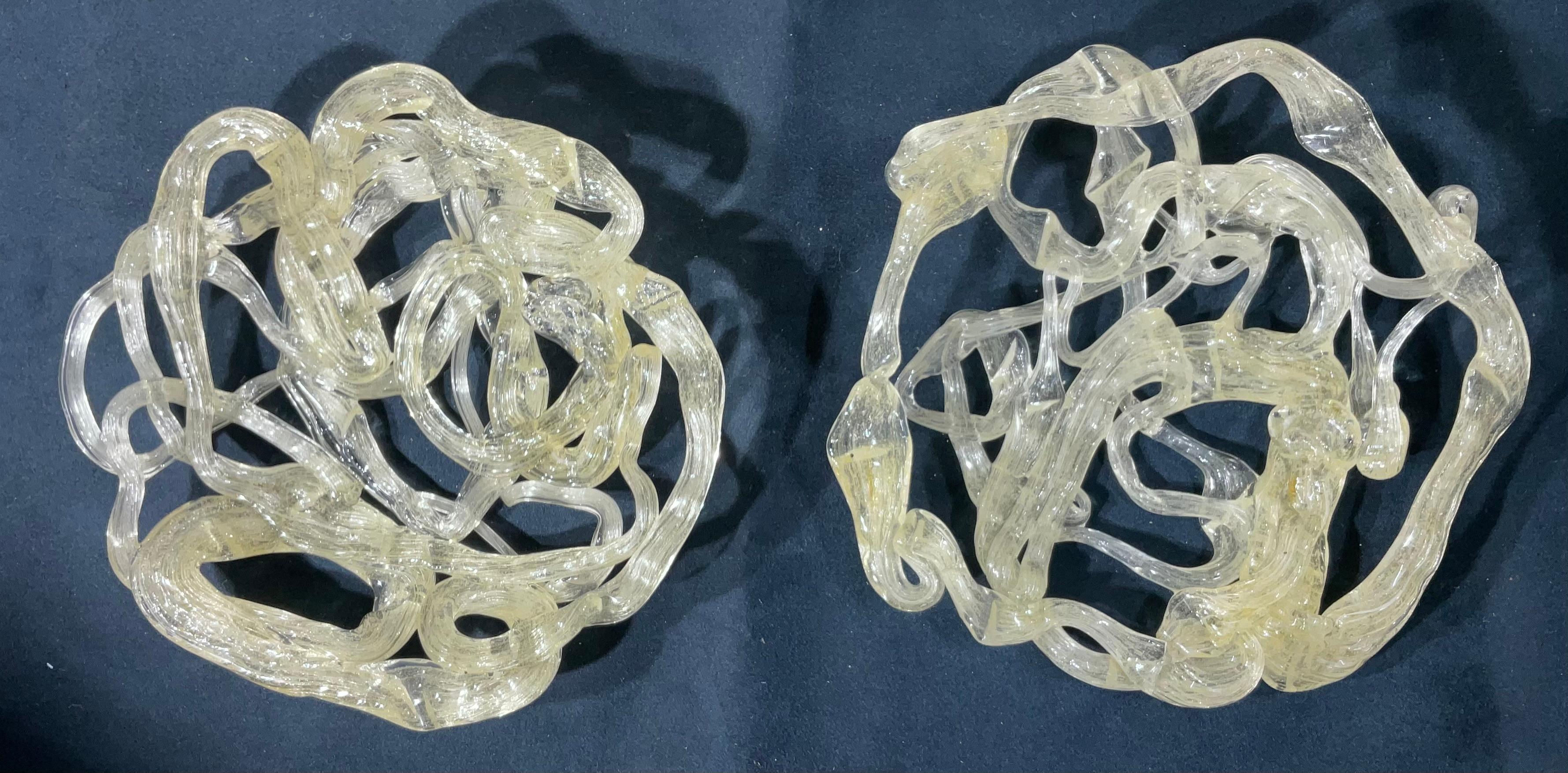 Paar von Vintage Murano Kunstglas 