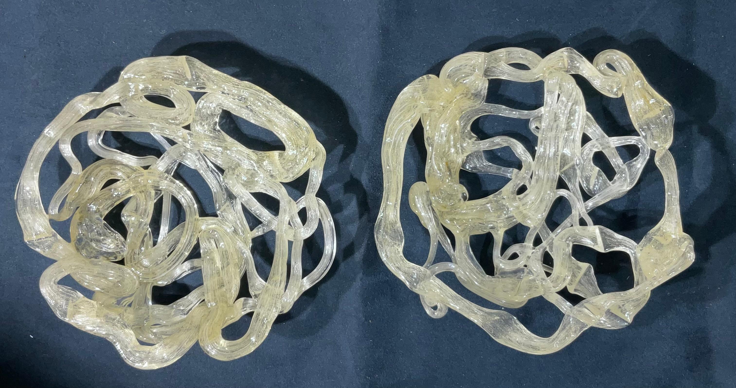 Paar von Vintage Murano Kunstglas 