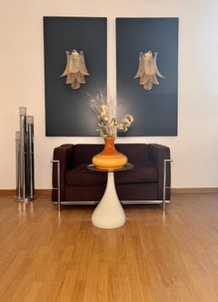 Pair of vintage Murano Felci wall sconces – gold glass petals