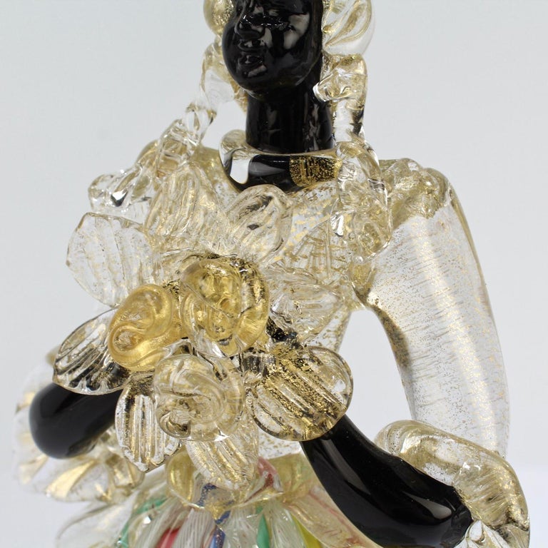 Pair of Vintage Murano Glass Lady and Gentleman Figurines at 1stDibs