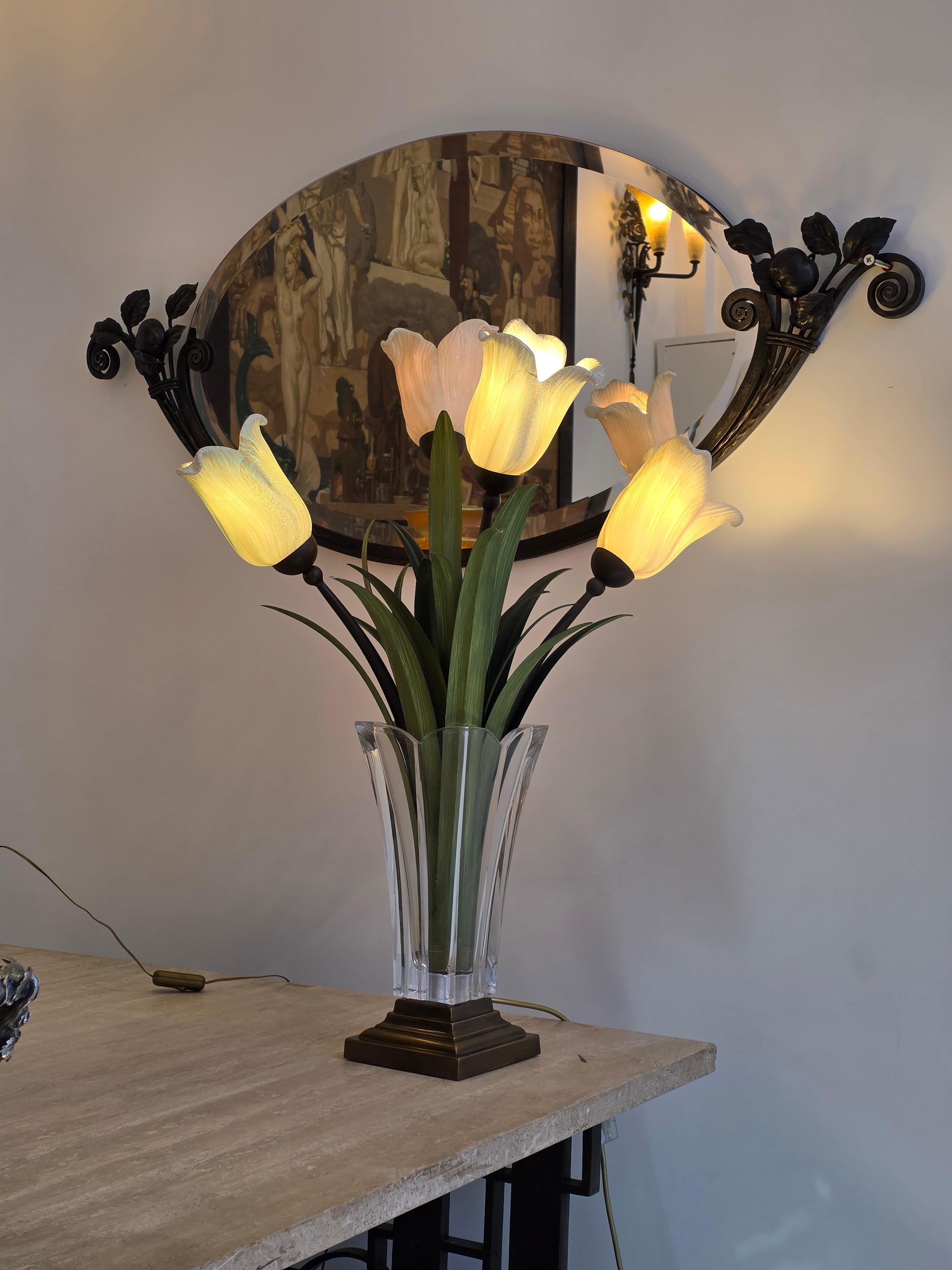 Paar Blumenvasen aus Murano-Glas um 1980 im Angebot 3