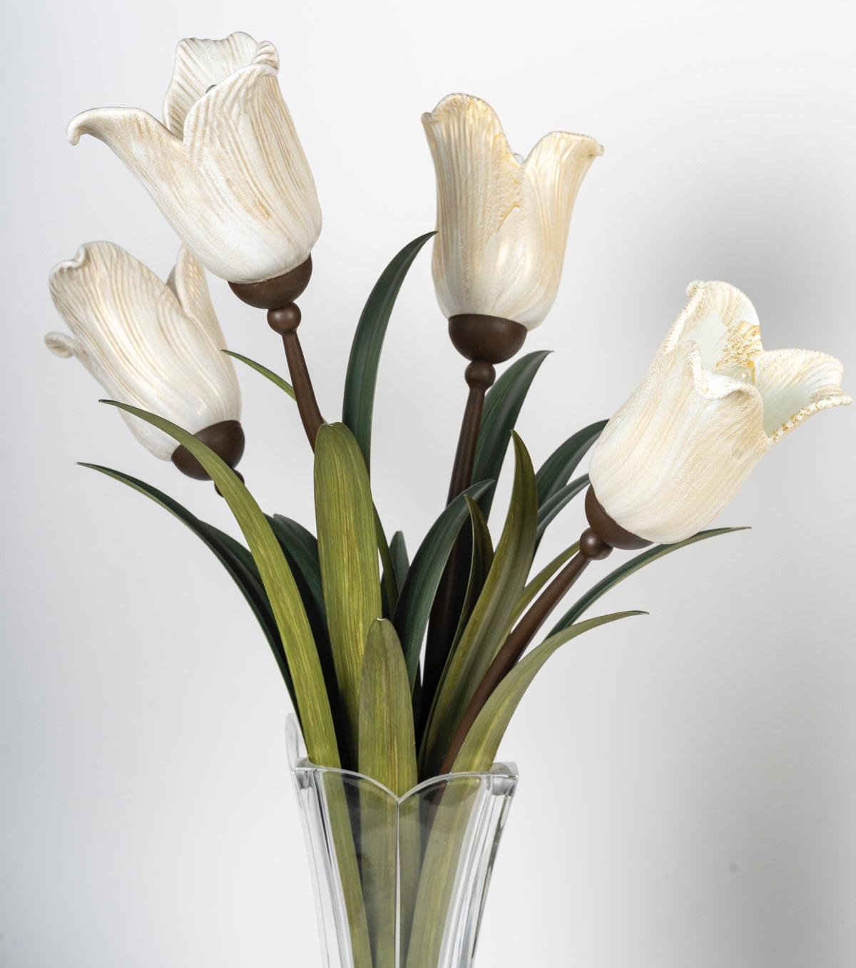 Paar Blumenvasen aus Murano-Glas um 1980 im Angebot 5