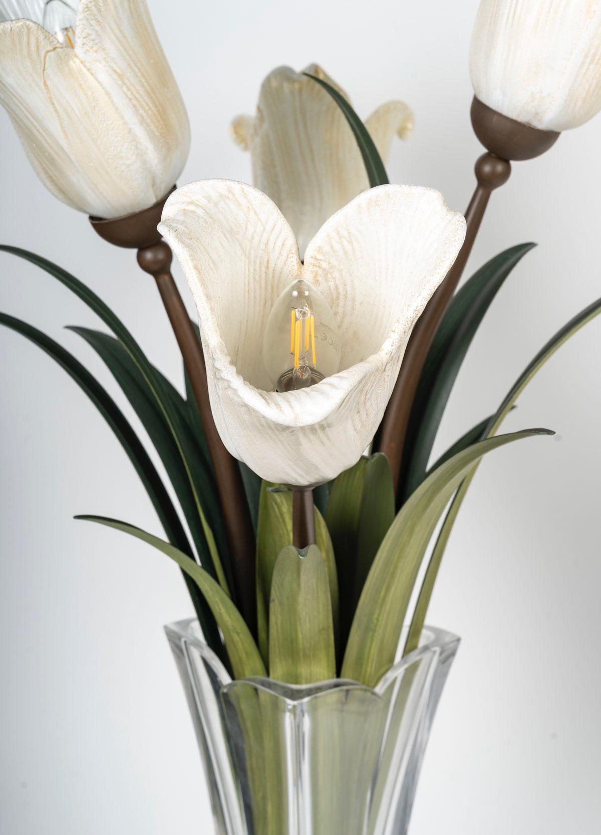 Paar Blumenvasen aus Murano-Glas um 1980 im Angebot 8