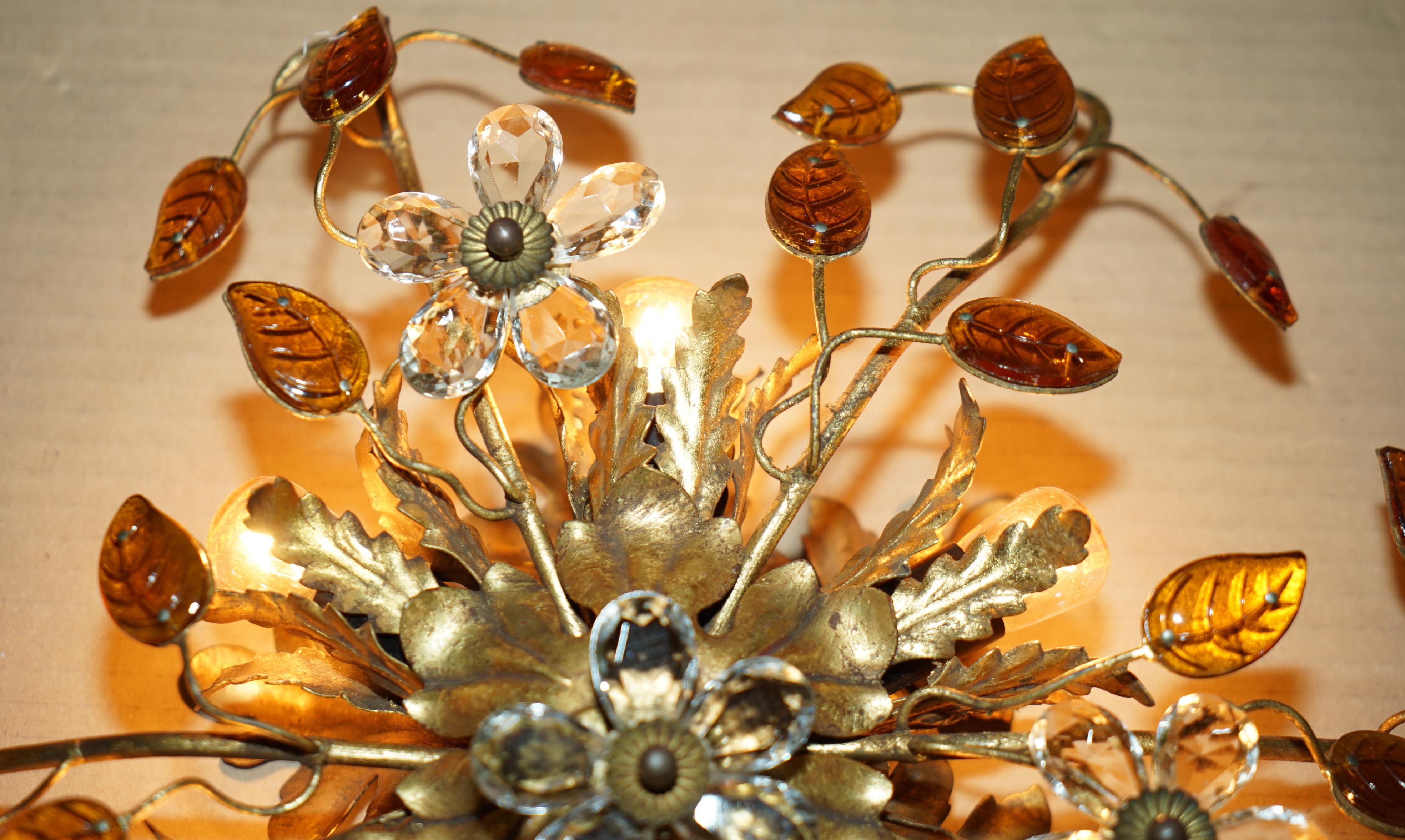 PAiR VINTAGE MURANO GLAS ITALIENISCHE BANCI FIRENZE WANDSCHRÄNKE ODER KANDELLIERER (Messing) im Angebot