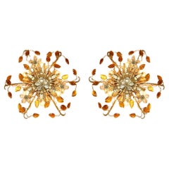 PAiR OF VINTAGE MURANO GLASS ITALIAN BANCI FIRENZE WALL SCONCES OR CHANDELIERS